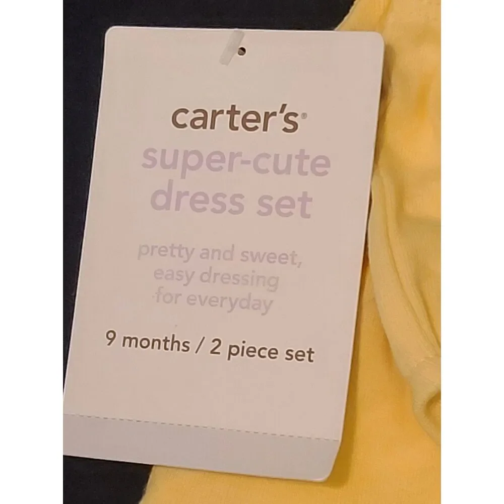 Carters‎ Baby Girl Yellow Butterfly Tiered Dress Bloomers 2 Piece Set 9 Months